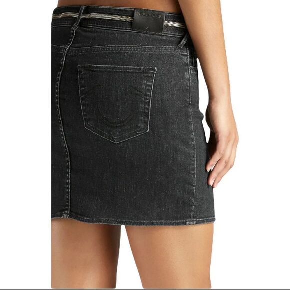 Joan Smalls True Religion Black Denim Mini - Picture 6 of 11